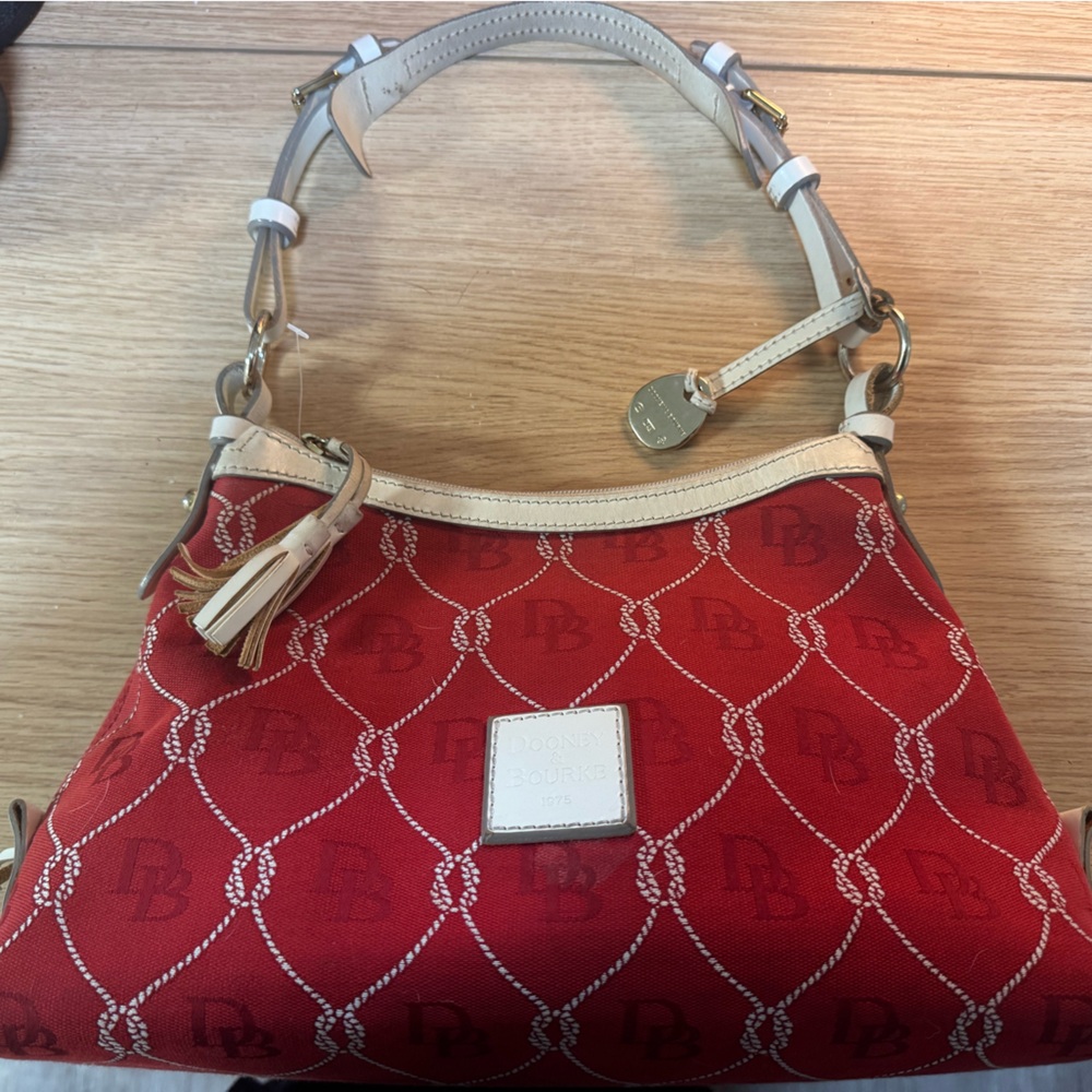 Dooney & Bourke Red and Tan Shoulder Bag